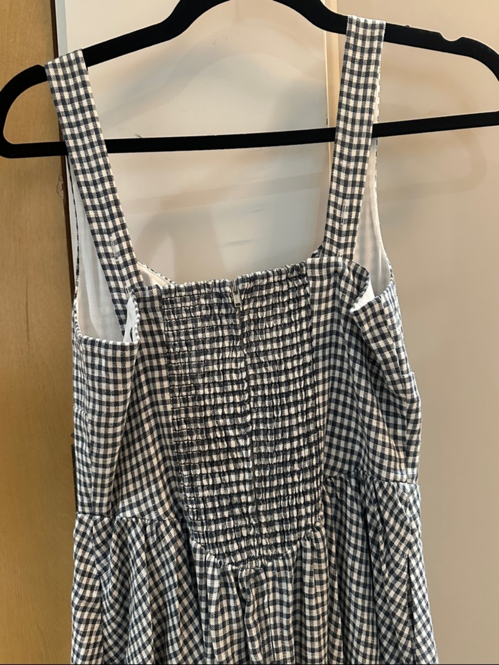 Reformation Women’s Linen Blue & White Gingham Dress - Sleeveless Midi - Picture 9 of 10